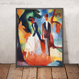 People by the Blue Lake by August Macke, 1913