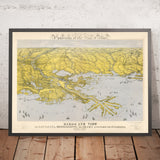 Old Map of the Civil War Gulf Coast by Bachmann, 1861: New Orleans, Mobile Bay, Pensacola, Vicksburg, Ship Island
