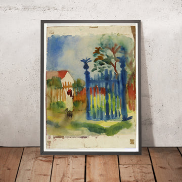 A framed image of Garden Gate by August Macke, 1914
