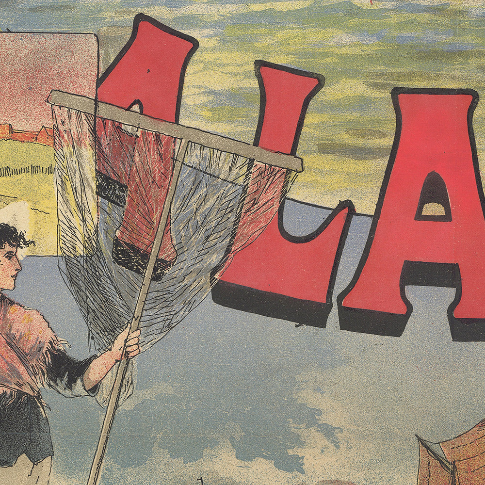 Northern France Travel Poster: Excursions à la mer by Gustave Fraipont, 1891