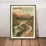 Poster di viaggio dell'Alta Engadina, Svizzera: Chemins de fer de l’Est di Frederic Hugo d’Alési, 1910 