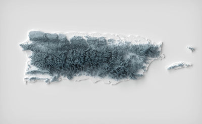 Puerto Rico Topographic 3D Relief Map