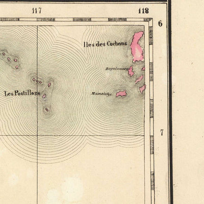 Old Map of Bali, Lombok, Komodo, Sumbawa and Part of Java by Delavault, 1827: Surabaya, Denpasar