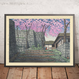 Cherry Blossoms at the Ruins of Shirakawa Castle by Hasui Kawase, 1935