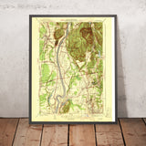 Old Map of Amherst, Massachusetts by USGS, 1941 – Mount Toby, Connecticut River & Northampton