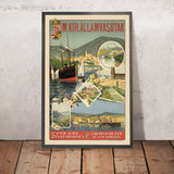 Rijeka Travel Poster: Fiume – Buccari – Zagreb by Royal Hungarian State Railways, 1890