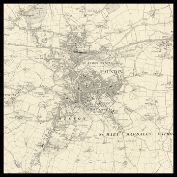 Eine alte Ordnance-Survey-Karte von Taunton