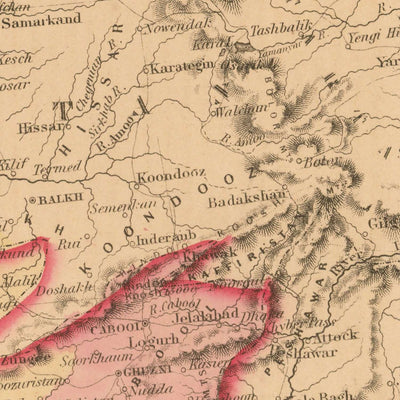 Old Map of Persia & Arabia by Colton, 1857: Middle East, Persian Gulf, Zagros Mountains