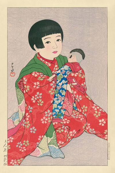 Child with Doll by Hasui Kawase, 1935