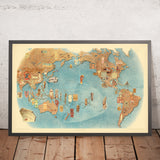 Mapa antiguo de las formas de arte del Pacífico por Covarrubias, 1940 