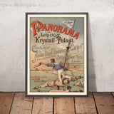 Affiche de voyage de Leipzig : Panorama au Krystall-Palast de Leipzig, 1890 