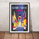 New York Reiseplakat: Fly TWA von David Klein, 1960 