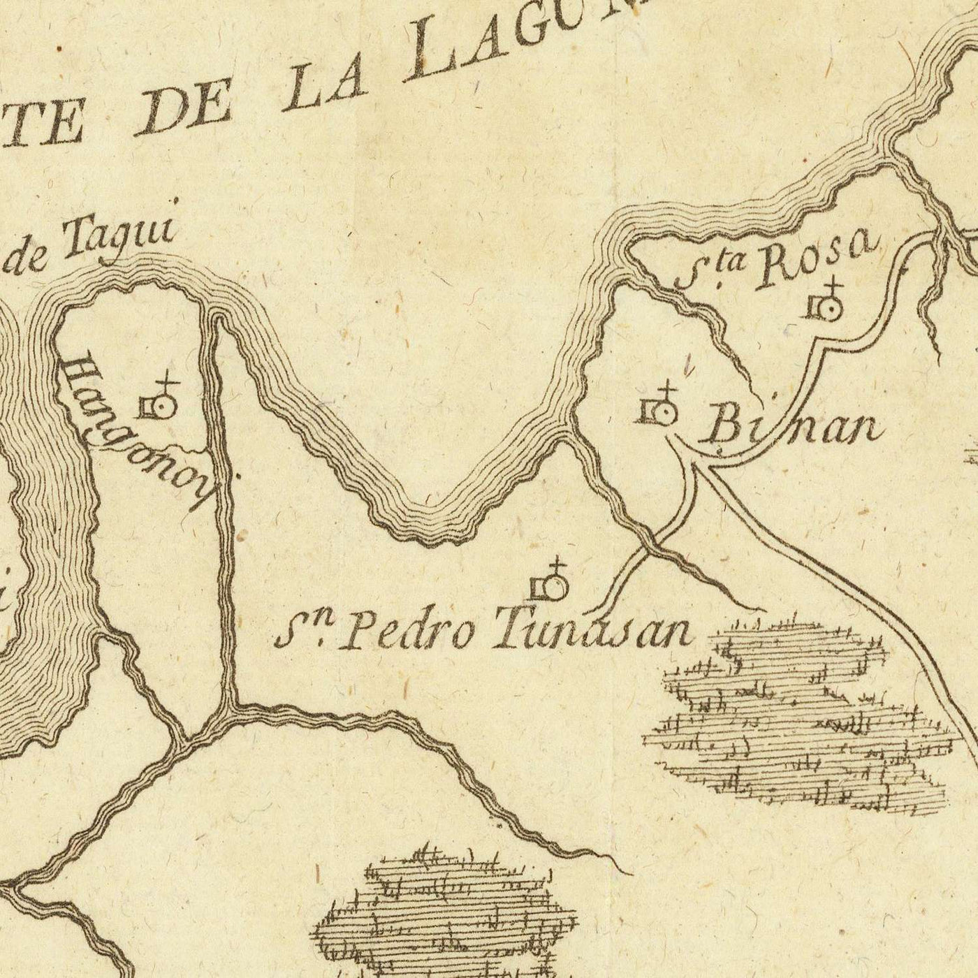 Old Map of the Bay of Manila by Gongora, 1790: Cavite, Laguna de Bay
