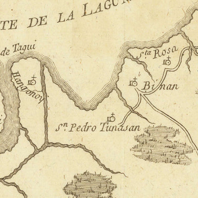 Old Map of the Bay of Manila by Gongora, 1790: Cavite, Laguna de Bay