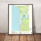 Map of Manzanita, Oregon by USGS, 1985 – Nehalem Bay, Rockaway Beach & Tillamook Bay