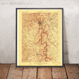Old Map of Frankfort, Kentucky by USGS, 1924 – Kentucky River, Lawrenceburg & Versailles
