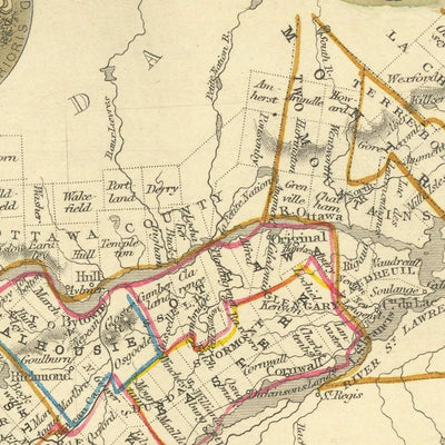 Alte Karte von 'Westkanada' von Tallis, 1851: Toronto, Niagarafälle, Eriesee, Kingston, Vignetten 