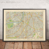 Old Street Map of London, 1934: Westminster & Pimlico, Lambeth Bridge, Battersea Park, The Oval, Brixton & Camberwell