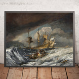 Barcos arriando anclas hacia los buques de guerra neerlandeses, de Turner, 1804 