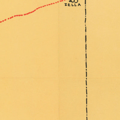 Old Map of Libya, 1960: Benghazi, Tripoli, Cyrenaica, Roads, Mediterranean Sea