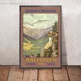 Adelboden Travel Poster: Berner Oberland, 1400m by Carlo Pellegrini, 1910