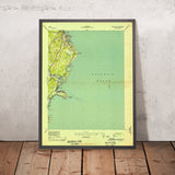 Old Map of Ogunquit, Maine by USGS, 1944 – York Beach, Wells & Cape Neddick Light