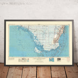 Old Topographic Map of Miami-Everglades, 1969: Intracoastal Waterway, Miami Beach, Tamiami Trail, US 1, Biscayne Bay