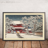 Tempio Zojoji nella neve, Tokyo di Hasui Kawase 1929 