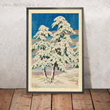 Pinos después de la nieve de Hasui Kawase 1935 