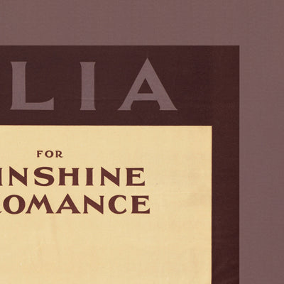 Australia Travel Poster: For Sunshine & Romance by James Northfield, 1936