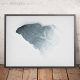 Topografische 3D-Reliefkarte von South Carolina 