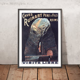 Póster de viaje de Reims: Caves Ruinart Père et Fils de Louis Tauzin, 1914 