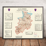 Ancienne carte de l'occupation d'après-guerre et de la dénazification en Allemagne, 1946 