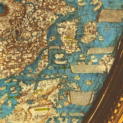 Rare Old Mappa Mundi by Fra Mauro, 1450: The Best Geocentric Medieval World Map