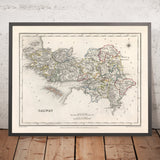 Ancienne carte du comté de Galway par Samuel Lewis, 1844 : Athenry, Ballinasloe, Clifden, Gort, Loughrea