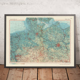 Old Map of Northern Germany, 1967: North Rhine-Westphalia, Schleswig-Holstein, Bremen, Hamburg, Lower Saxony