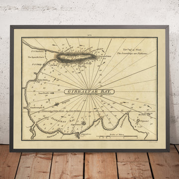 Ancienne carte nautique de Gibraltar et d&