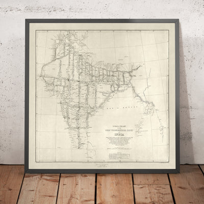 Antiguo mapa de la India, 1875: Bahía de Bengala, Himalaya, Mumbai, Delhi, Calcuta