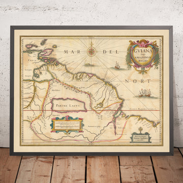 Antica mappa della Guiana e dell&