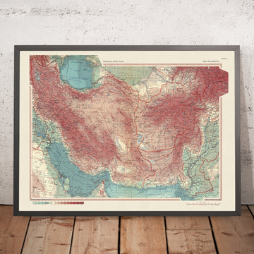 Old Map of Iran and Afghanistan, 1967: Caspian Sea, Persian Gulf, Western Pakistan