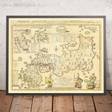 Ancienne carte du Japon par Engelbert Kaempfer, 1727 : Edo, Kyoto, Osaka, Nagasaki, Nagoya