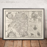 Viejo mapa de Leinster, Irlanda en 1611 por John Speed ​​- County Dublin, Kilkenny, Meath, Drogheda