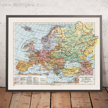 Mappa delle lingue europee antiche di Hickman, 1927: Grafico demografico e linguistico 