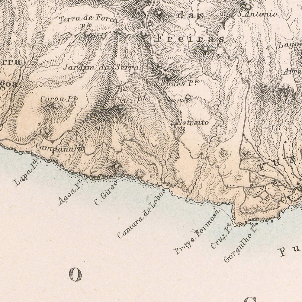 Old Map of Madeira by Fullarton, 1865: Funchal, Pico Ruivo, Funchal Bay, Vignettes, Topography
