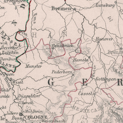 Old Map of Napoleon’s Campaigns in the Netherlands, 1792: Amsterdam, Brussels, Paris, Routes, Battles