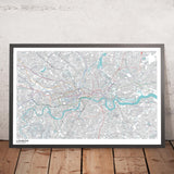 Modern London Map with Real Underground Tube & Overground Train Routes