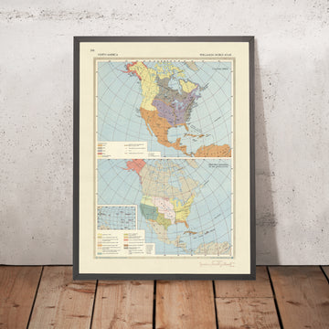 Antigua infografía del mapa de la era colonial y expansión de América del Norte, 1967: Compra de Luisiana, Compra de Gadsden, Territorios nativos americanos 