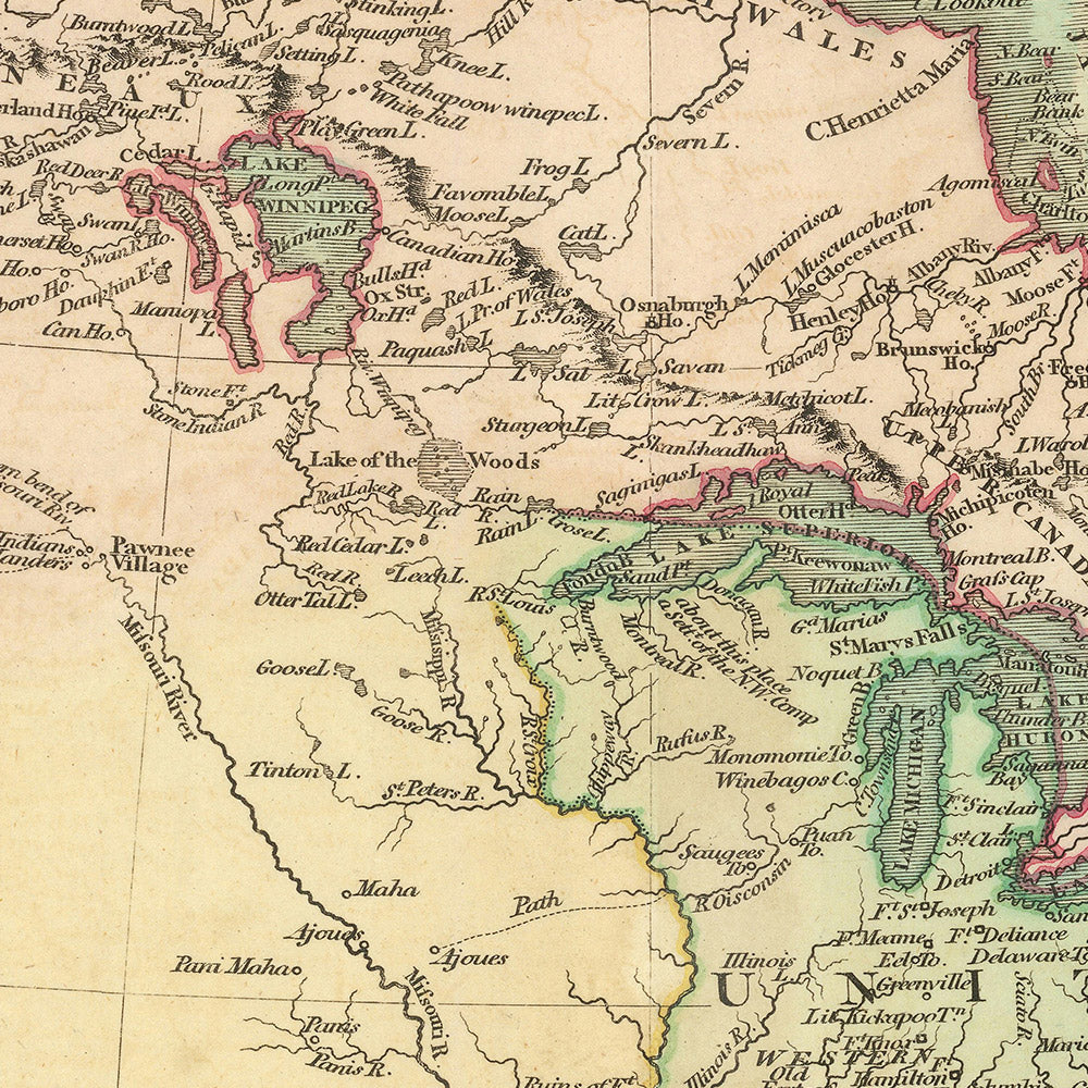 Alte Karte von Nordamerika von Cary, 1806: Kauf in Louisiana, Rocky Mountains, Arktischer Ozean, Hudson Bay, Nordwestpassage