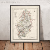 Old Map of Nottinghamshire by Samuel Lewis, 1844: Nottingham, Mansfield, Worksop, Newark, Retford