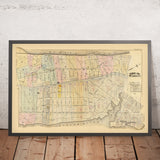 Alter Stadtplan von Harlem, NYC von Bromley, 1879: Fort Washington, Fort George, Hudson River, Harlem River 
